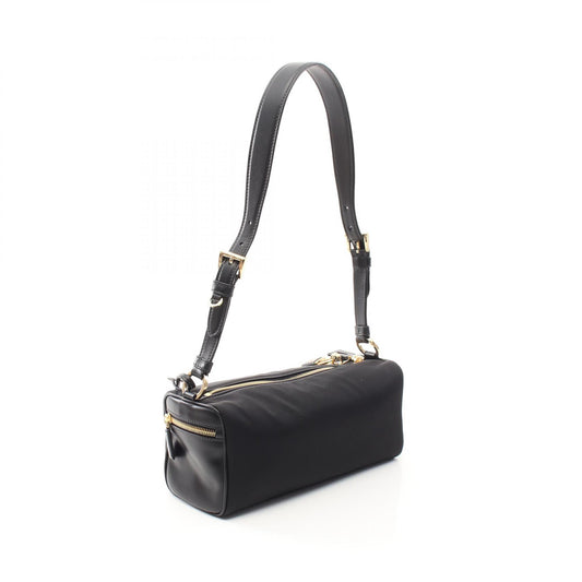 Prada Nylon Leather Shoulder Bag Black