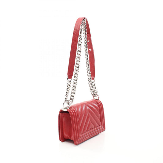 Chanel Boy Small Chevron V-Stitch Leather Shoulder Bag A67085