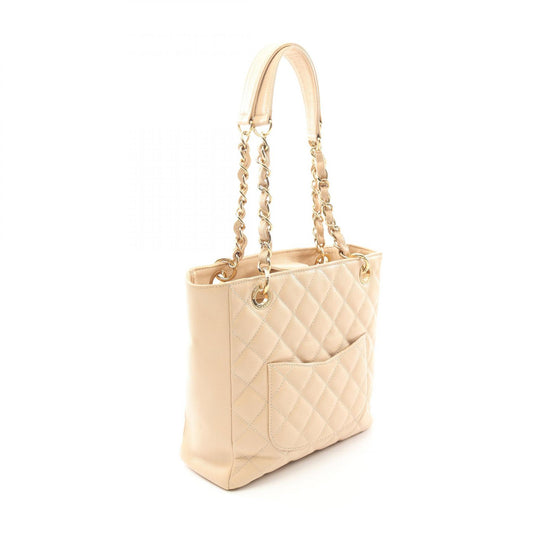 Chanel Matelasse PST Tote Bag Leather Beige