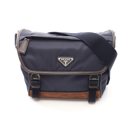 Prada Nylon Leather Suede Shoulder Bag 2VD066384OOFF0C1B