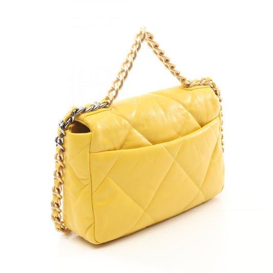 Chanel 19 Matelasse Lambskin Shoulder Bag Yellow