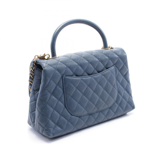 Chanel Coco Handle Flap Bag Caviar Leather Blue