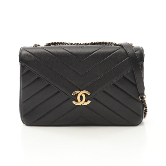 Chanel Chevron V-Stitch Lambskin Shoulder Bag