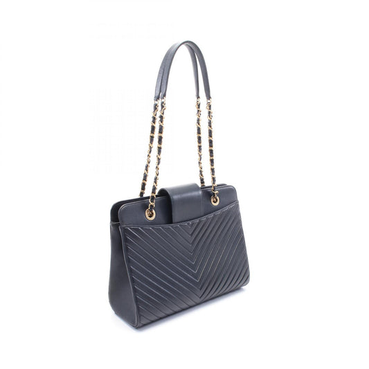 Chanel Chevron V-Stitch Leather Shoulder Bag