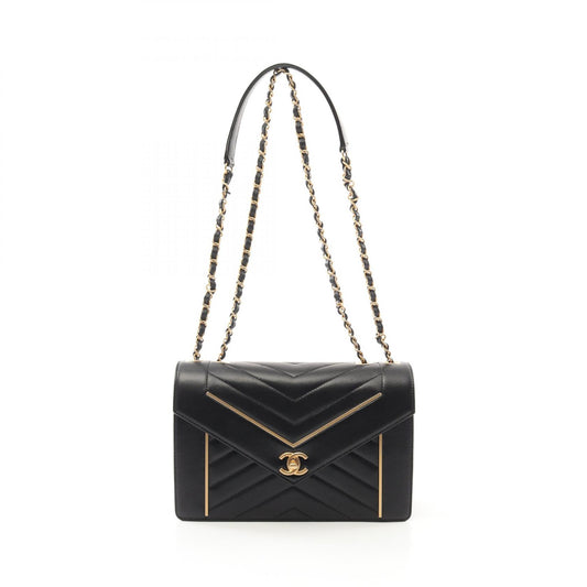 Chanel Chevron V-Stitch Lambskin Shoulder Bag