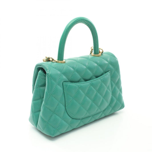 Chanel Coco Handle Flap Matelasse Handbag Green