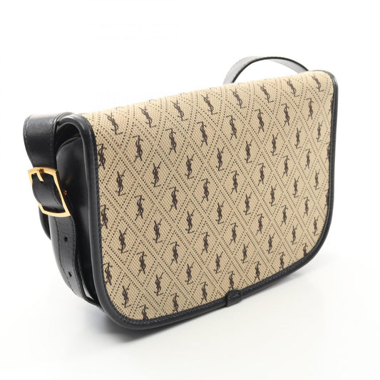Yves Saint Laurent Canvas Leather Satchel Monogram Shoulder Bag