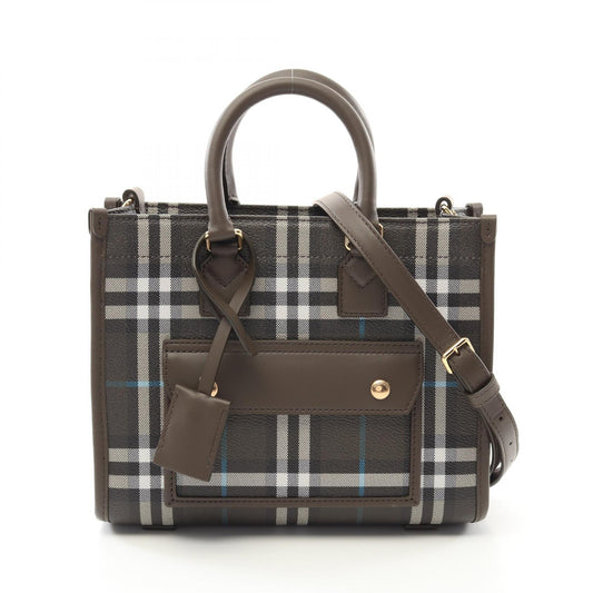 Burberry MN FREYA Tote Bag PVC Canvas Leather