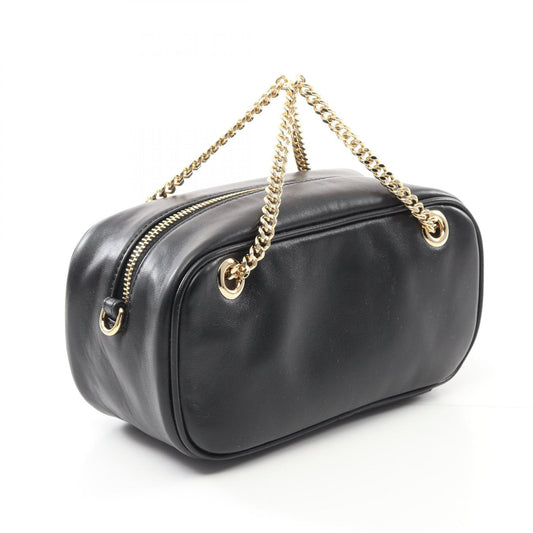 Valentino Garavani V Logo Leather Handbag Black