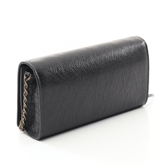 Balenciaga Leather City Shoulder Bag Black