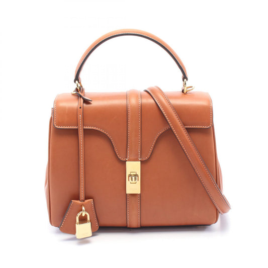 Celine 16 Small Leather Handbag Brown