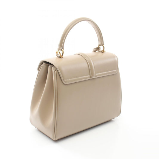 Celine 16 Small Leather Handbag Beige