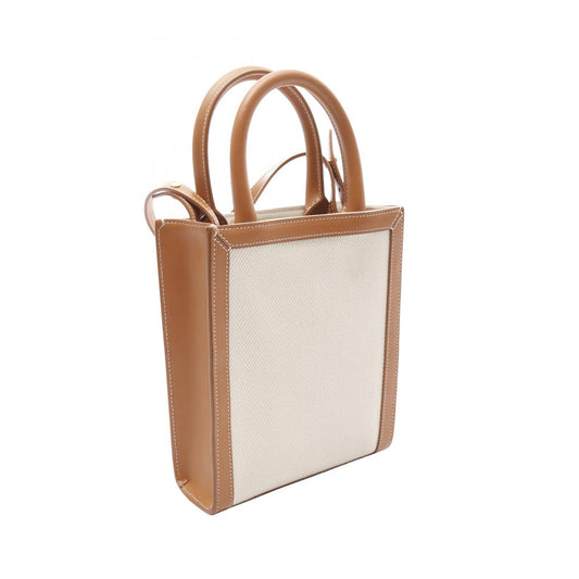 Celine Mini Vertical Cabas Canvas Leather Handbag