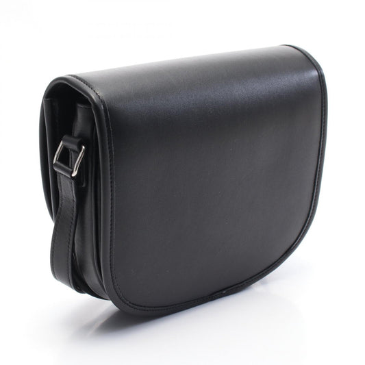 Celine Triomphe Leather Shoulder Bag Black