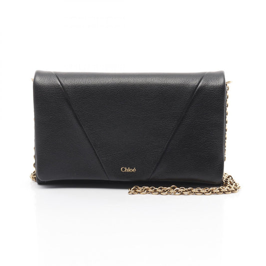 Chloe Spin Leather Flap Wallet Shoulder Bag
