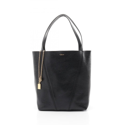 Chloe Leather SPIN Tote Bag Black