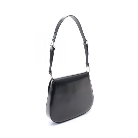 Prada PATTINA Leather Shoulder Bag Black