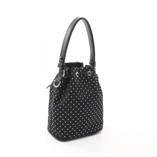 Prada Nylon Studded Handbag Black