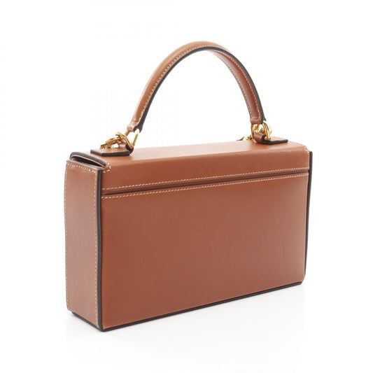 Celine Leather Box Triomphe Handbag Brown