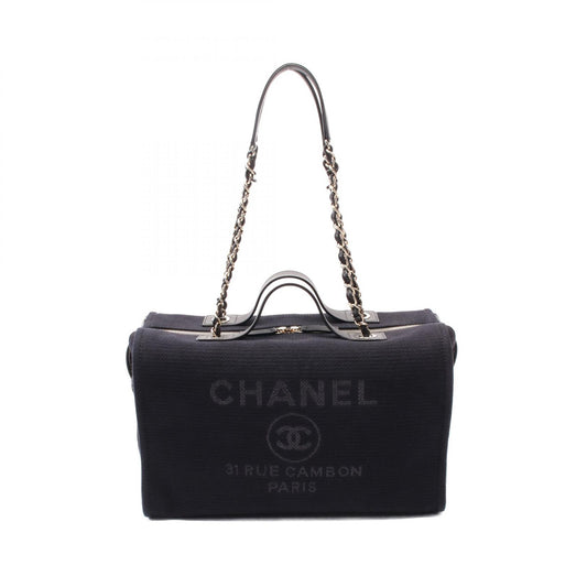 Chanel Deauville Canvas Leather Shoulder Bag