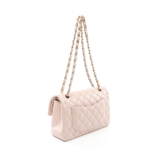 Chanel Matelasse W Flap Shoulder Bag Pink