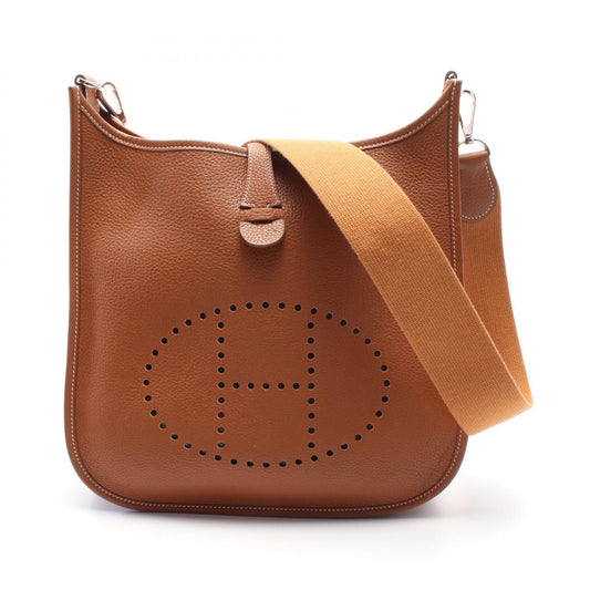 Hermes Evelyne PM Shoulder Bag Brown Leather