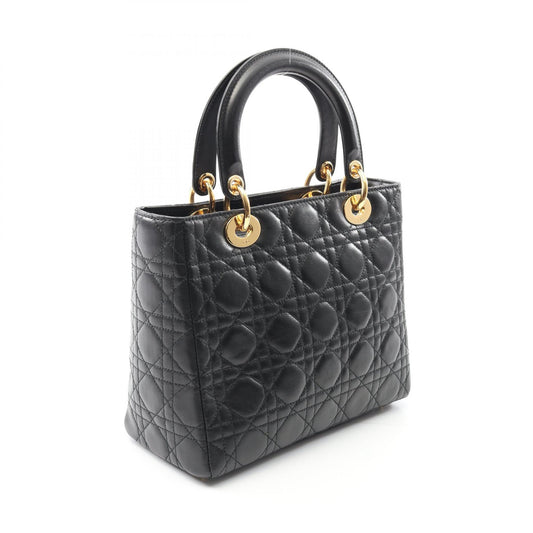Dior Lady Dior Leather Handbag Black