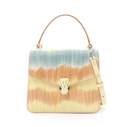 Bvlgari Serpenti Leather Handbag Yellow