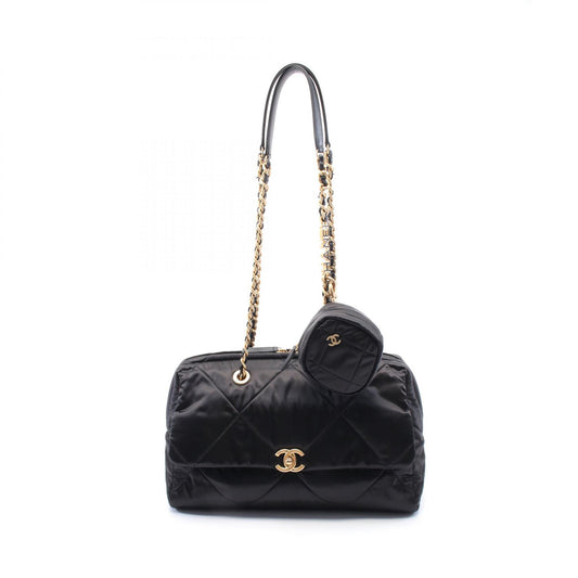 Chanel Nylon Leather Matelasse Bowling Bag