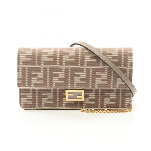 Fendi Canvas Baguette Zucca Shoulder Bag