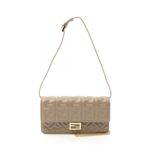Fendi Baguette Zucca Leather Shoulder Bag