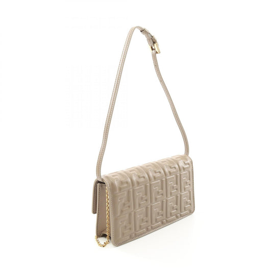 Fendi Baguette Zucca Leather Shoulder Bag