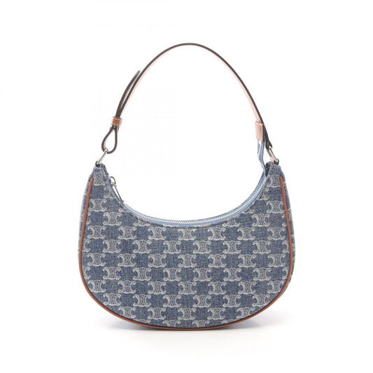 Celine AVA Triomphe Denim Leather Shoulder Bag