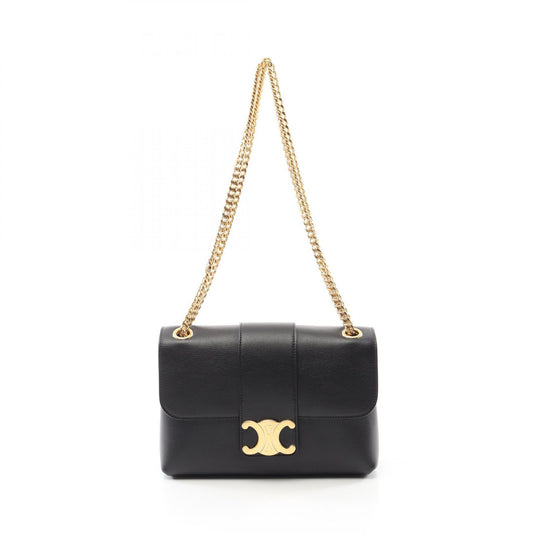 Celine Medium Leather Shoulder Bag Black