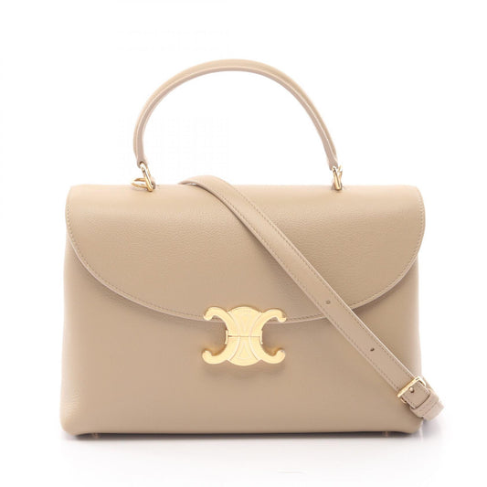 Celine Medium Nino Leather Handbag Beige