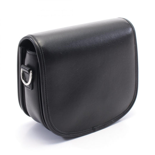 Celine Leather Triomphe Shoulder Bag Black
