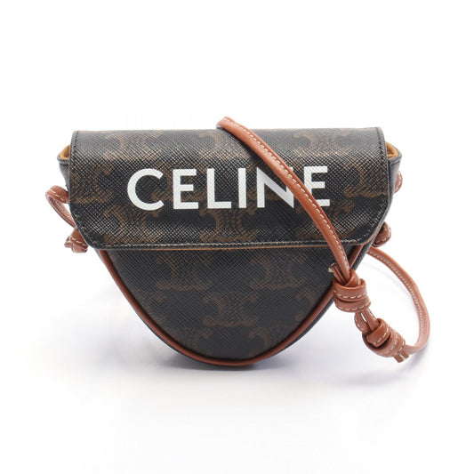 Celine Triomphe Triangle Mini Shoulder Bag PVC Leather