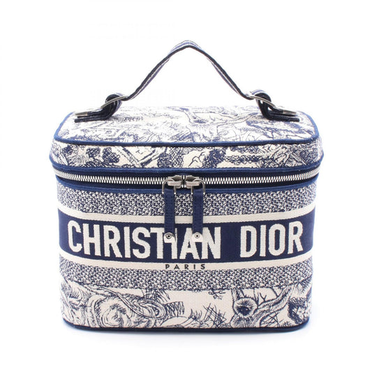Dior Canvas Travel Vanity Handbag Navy/White