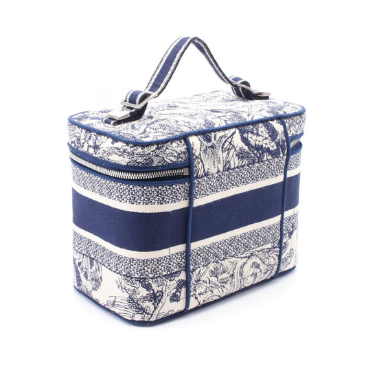 Dior Canvas Travel Vanity Handbag Navy/White