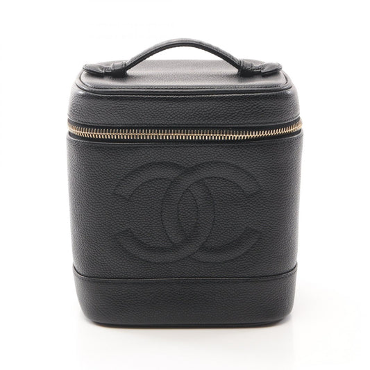 Chanel Caviar Skin Coco Mark Handbag Black