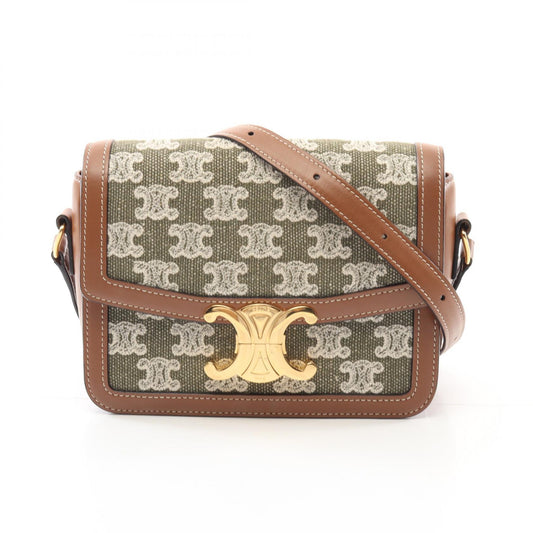 Celine Teen Triomphe Canvas Leather Shoulder Bag