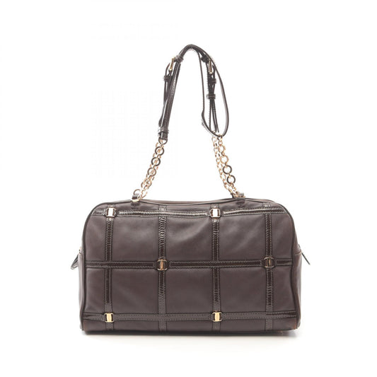 Salvatore Ferragamo Vara Leather Handbag Brown