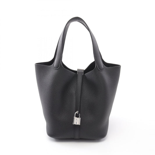 Hermes Picotin Lock MM Leather Handbag Black