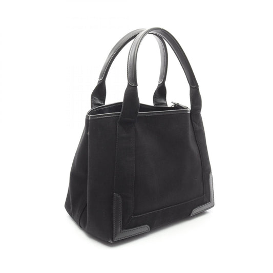 Balenciaga Navy Cabas S Canvas Leather Tote Bag