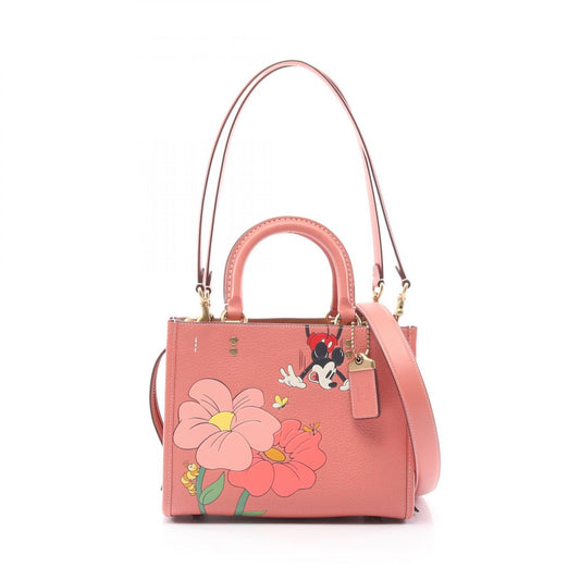 Coach Disney Rogue 25 Leather Handbag Pink