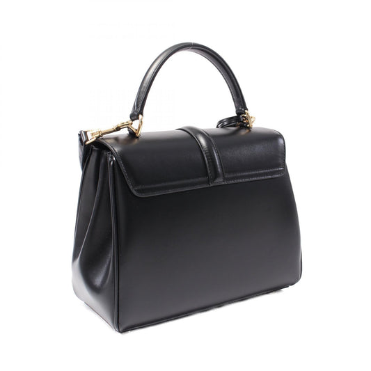Celine 16 Small Leather Handbag Black