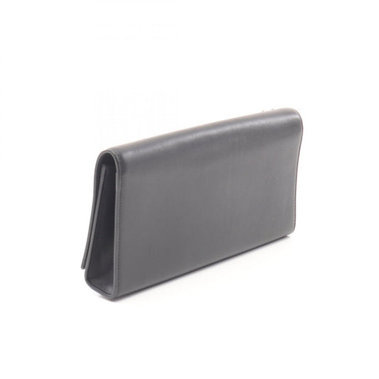 Yves Saint Laurent Leather Monogram Tassel Clutch