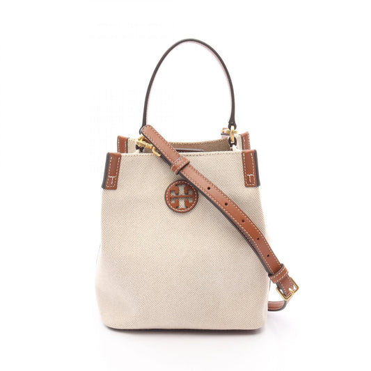 Tory Burch Canvas Leather Bucket Bag