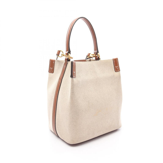Tory Burch Canvas Leather Bucket Bag