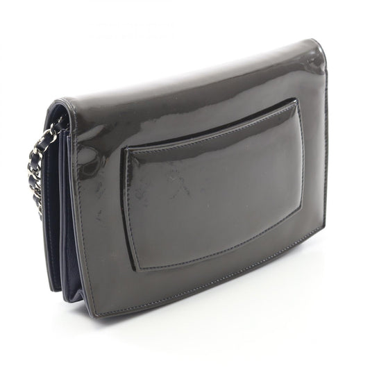 Chanel Patent Leather Shoulder Bag Green